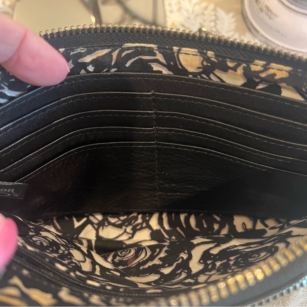 Brighton Elegant Black Crocodile-Embossed Bag - Clutch or Crossbody - Picture 6 of 7
